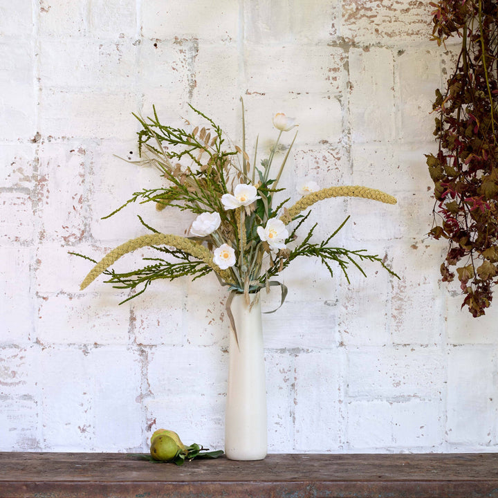Tall Off-White Pitcher