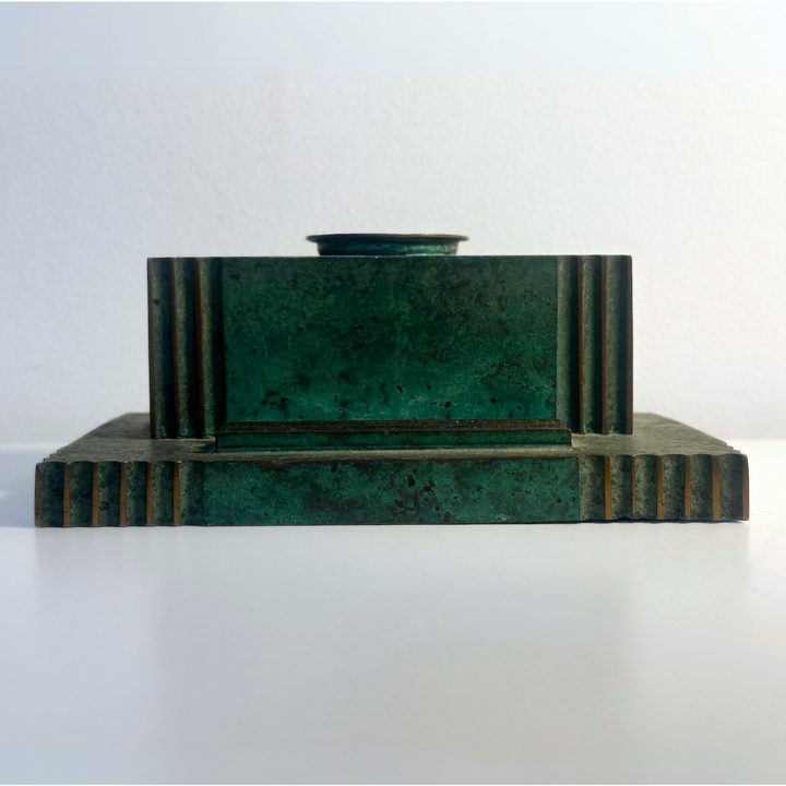 Carl Sorensen Art Deco Bronze Inkwell