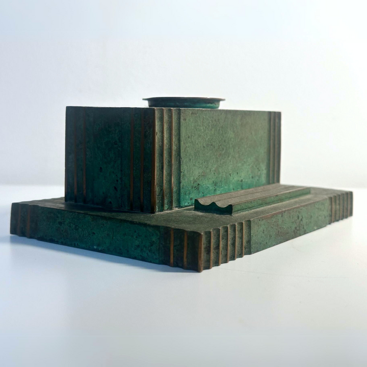 Carl Sorensen Art Deco Bronze Inkwell