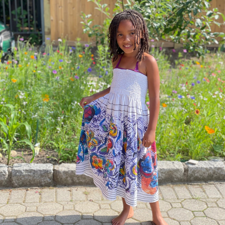 Custom Hand Painted Flower Dress