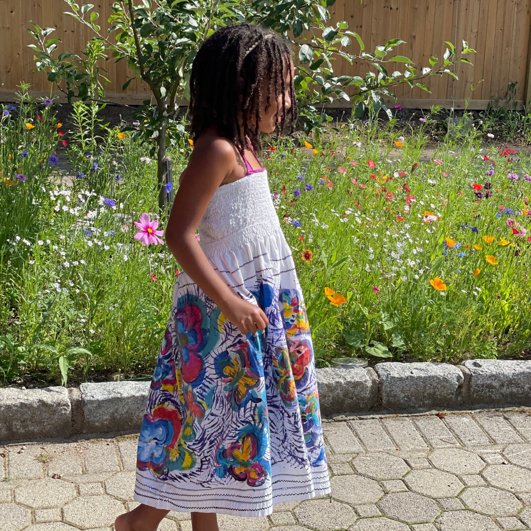 Custom Hand Painted Flower Dress