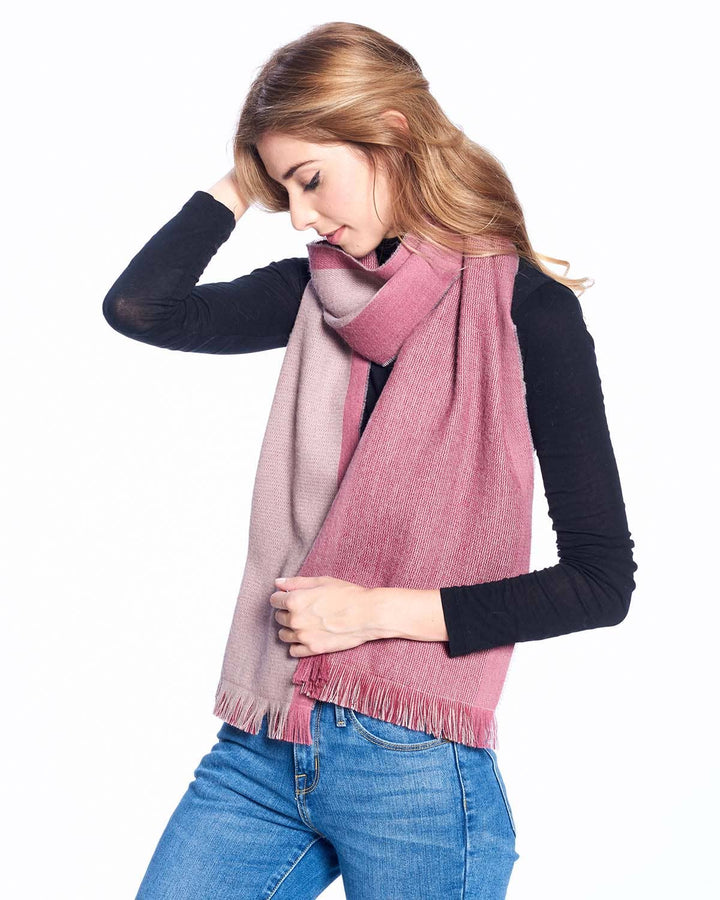 Alpaca Reversible Scarf - Rhubarb