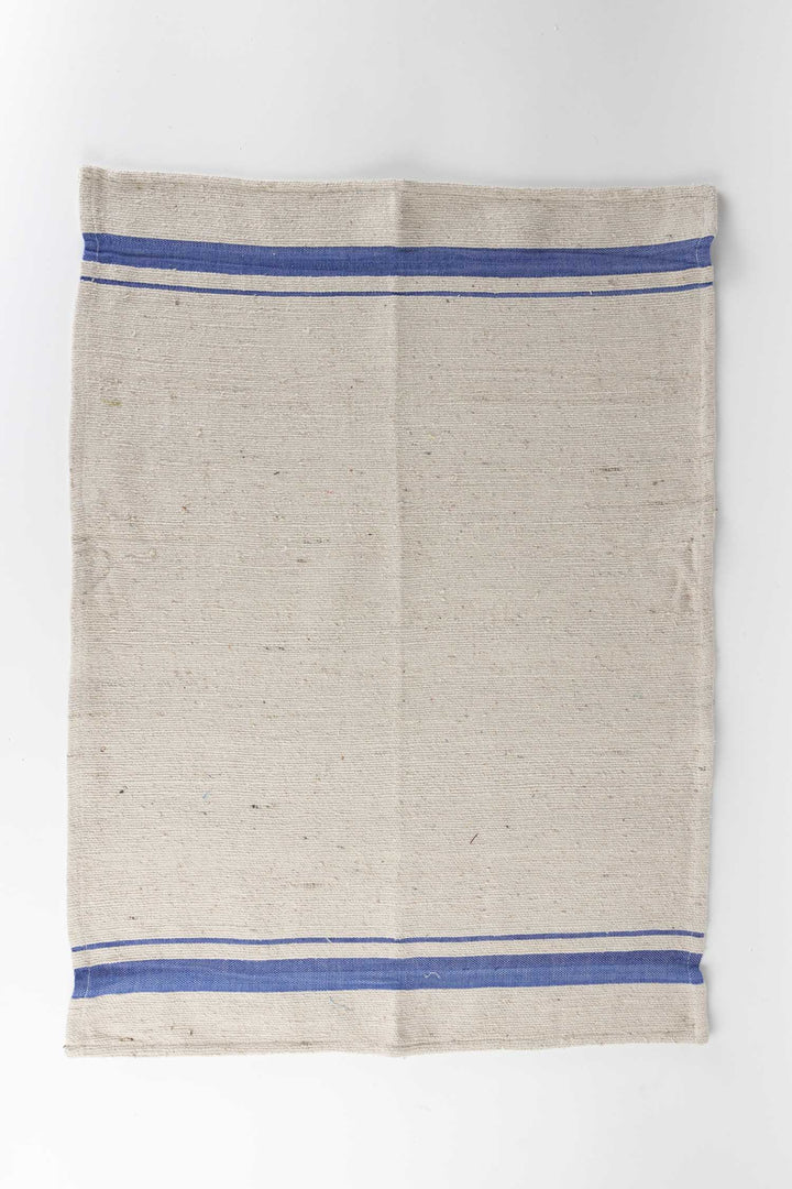 Blue Tan Stripe Tea Towel Set - Set of Three