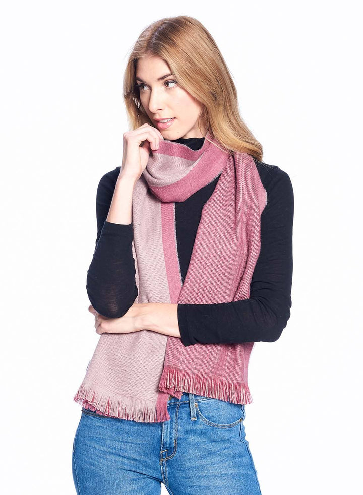 Alpaca Reversible Scarf - Rhubarb