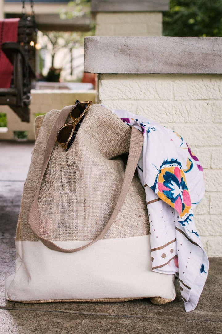 Burlap Market Tote - made in Haiti