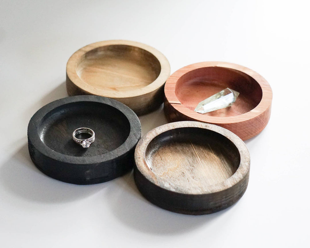 Hardwood Circle Jewelry Dish