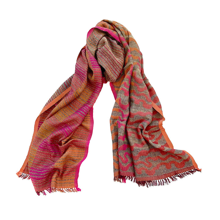 Orange and Pink Silk Stole