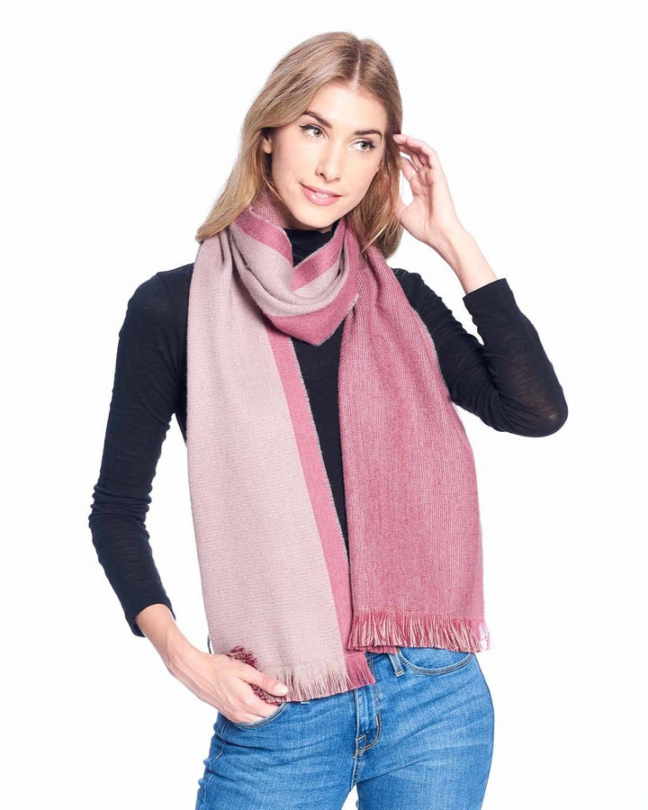 Alpaca Reversible Scarf - Rhubarb