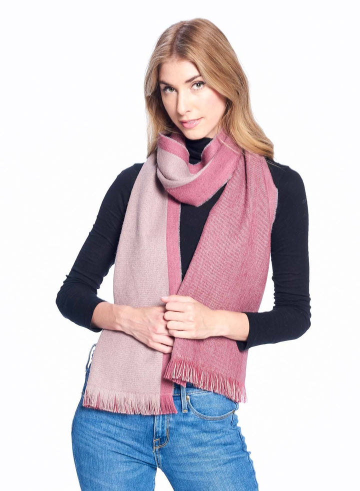 Alpaca Reversible Scarf - Rhubarb