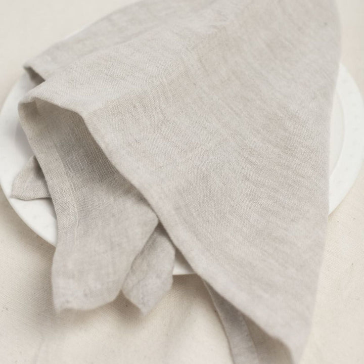 Stone Washed Linen Napkins, Natural - set of 4