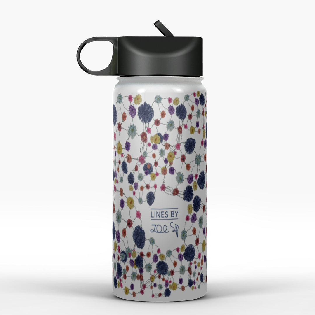 Lines By Stainless Steel Water Bottle with Straw