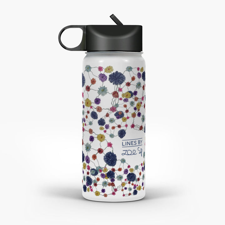 Lines By Stainless Steel Water Bottle with Straw