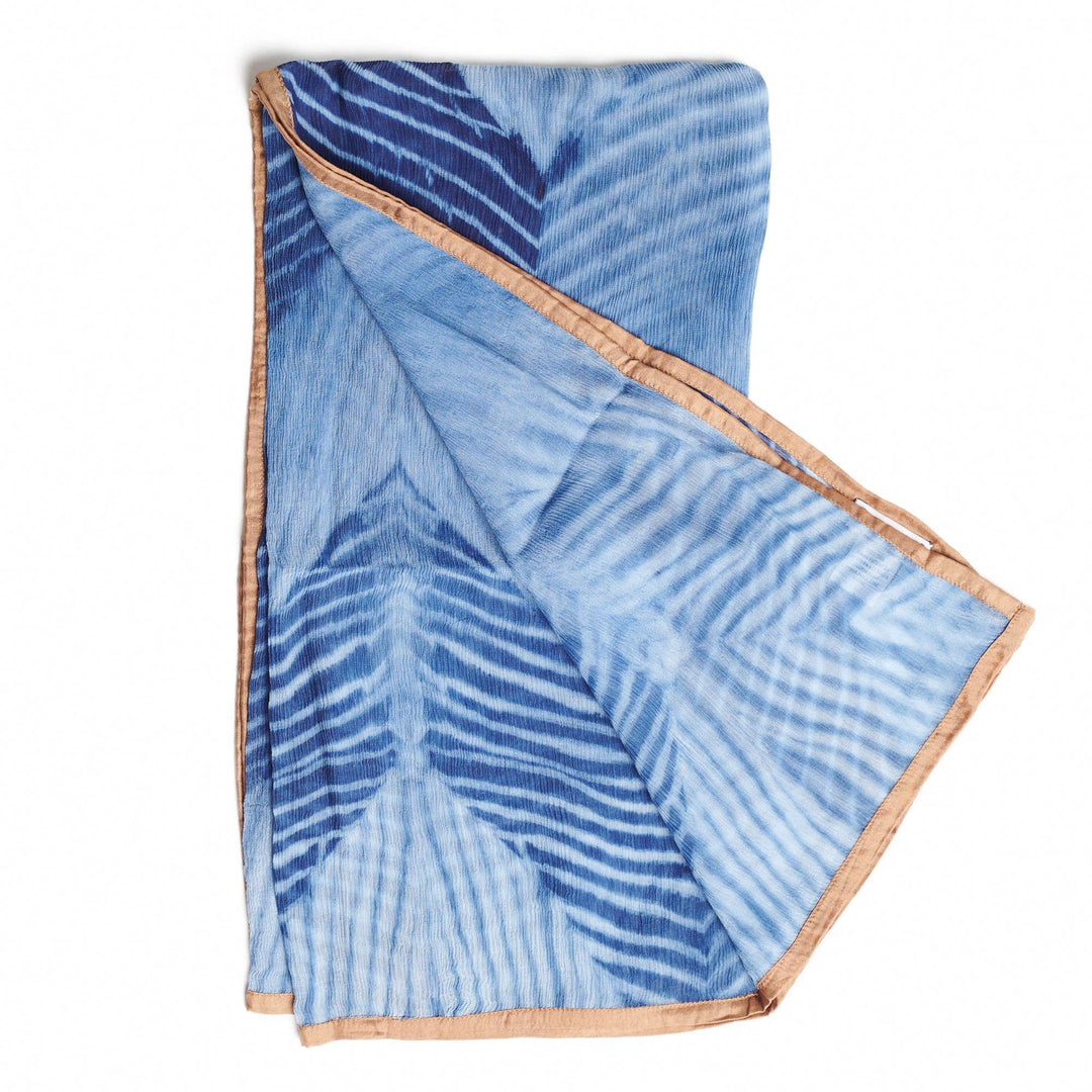 Samu Indigo Silk Chiffon Scarf