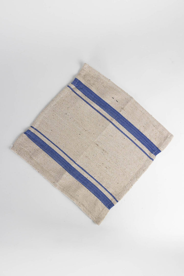 Blue Tan Wide Stripe Dish Cloth - Set of Three