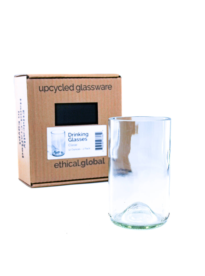 Upcycled Plain Drinking Glasses - 2 pack