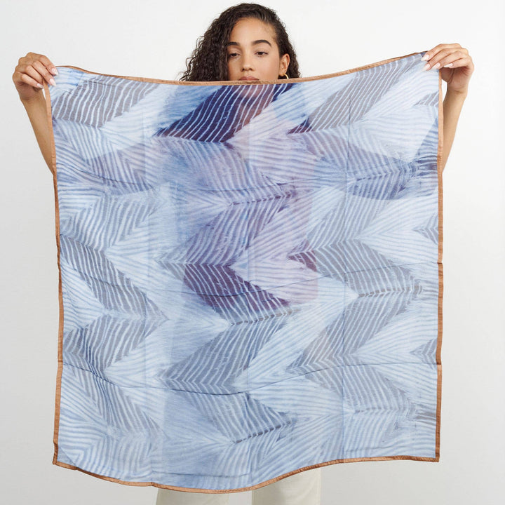 Samu Indigo Silk Chiffon Scarf