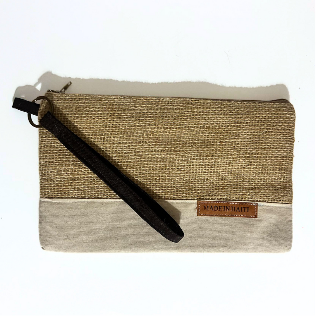 Burlap Wristlet - made in Haiti